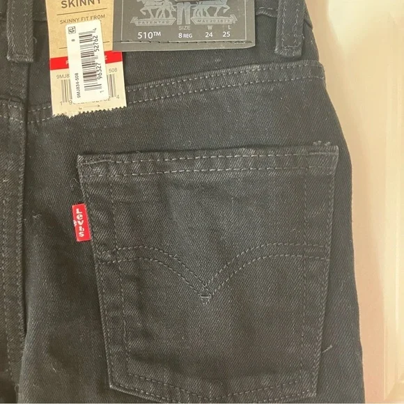 NWT Boy’s 510 Levi’s Performance Black Mid Rise Skinny Denim Jeans - Picture 13 of 13
